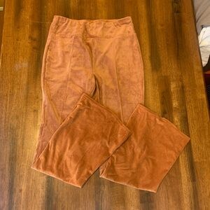 Ultra Flirt Pants XL Rust Orange Stretch Flair Bottom with Front Slit Corduroy